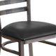 Black Vinyl Seat/Clear Coated Metal Frame |#| Clear Coated Ladder Back Metal Restaurant Chair - Black Vinyl Seat