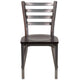 Walnut Wood Seat/Clear Coated Metal Frame |#| Clear Coated Ladder Back Metal Restaurant Chair - Walnut Wood Seat