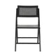 Black |#| 2 Pack Commercial Cane Rattan Folding Chairs - Wood Backs and Seats - Black