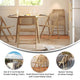 Natural |#| 2 Pack Commercial Cane Rattan Folding Chairs - Wood Backs and Seats - Natural