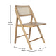 Natural |#| 2 Pack Commercial Cane Rattan Folding Chairs - Wood Backs and Seats - Natural