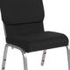 Black Fabric/Silver Vein Frame |#| 18.5inchW Stacking Church Chair in Black Fabric - Silver Vein Frame