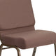 Brown Dot Fabric/Gold Vein Frame |#| 21inchW Stacking Church Chair in Brown Dot Fabric - Gold Vein Frame