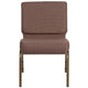 Brown Dot Fabric/Gold Vein Frame |#| 21inchW Stacking Church Chair in Brown Dot Fabric - Gold Vein Frame