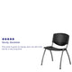 Black |#| 880 lb. Capacity Black Perforated Back Plastic Stack Chair with Gray Frame