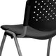 Black |#| 880 lb. Capacity Black Perforated Back Plastic Stack Chair with Gray Frame