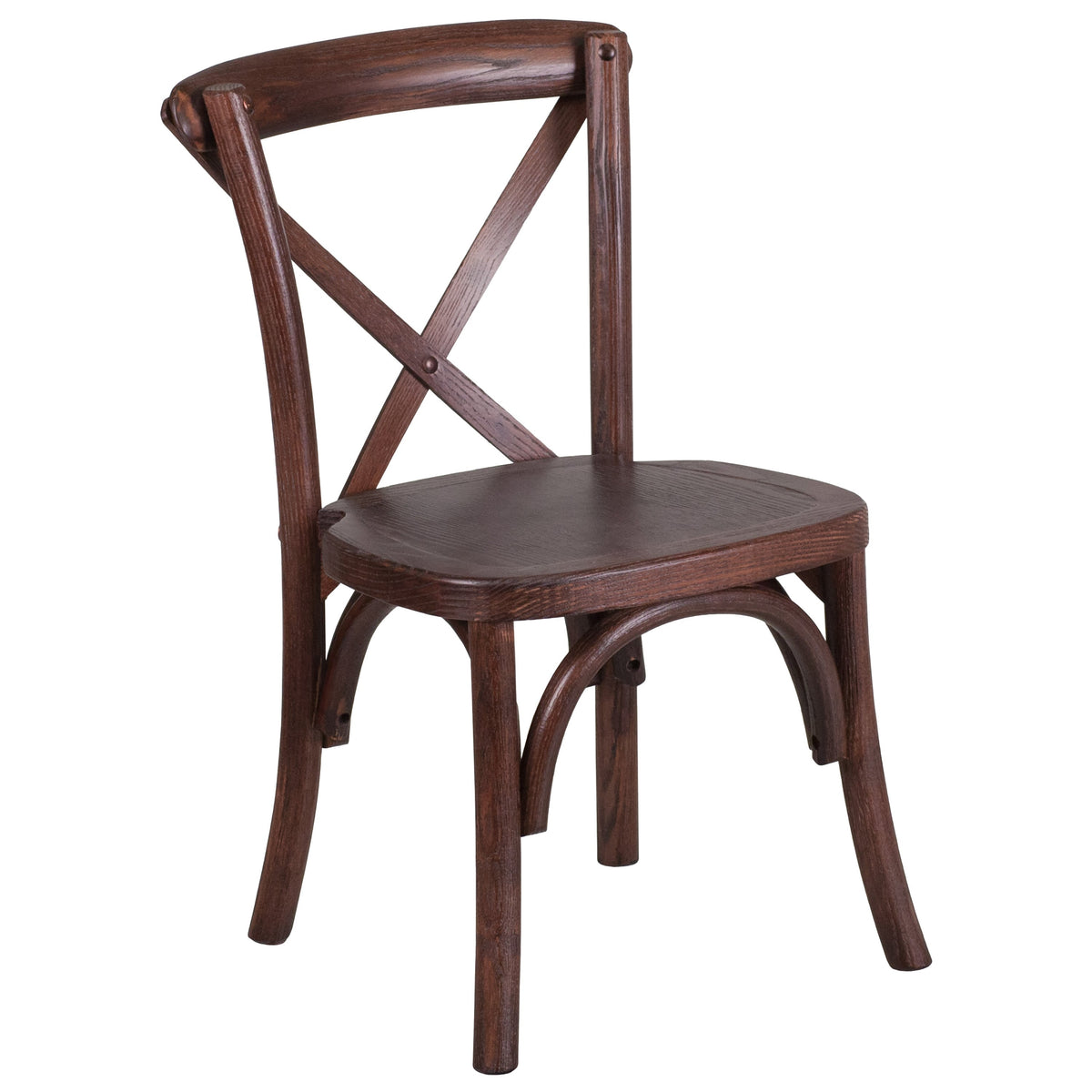 Stackable Kids Mahogany Wood Cross Back Chair - Kids Dining Chair