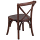 Stackable Kids Mahogany Wood Cross Back Chair - Kids Dining Chair
