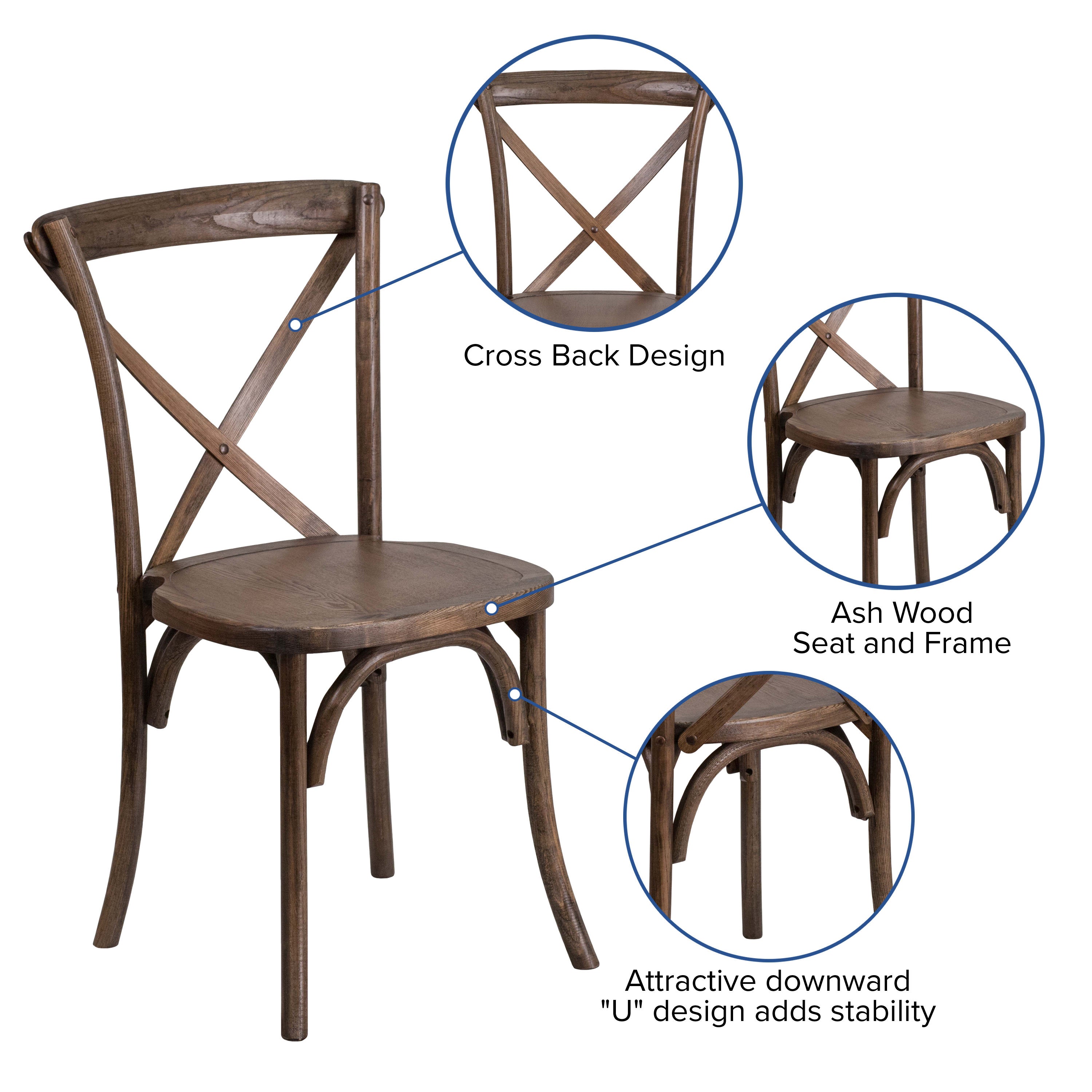 Stackable cross back online chairs