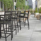 Gray Wash |#| Commercial Grade Outdoor Bar Stool with Armrests and Poly Resin Slats-Gray Wash