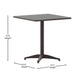 Bronze |#| Modern 27.5inch Square Glass Framed Glass Table with 2 Bronze Slat Back Chairs