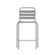 Silver |#| Commercial Silver Indoor-Outdoor Restaurant Stacking Stool with Triple Slat Back