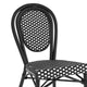 Black & White/Black Frame |#| All-Weather Commercial Paris Chair with Black Metal Frame-Black/White