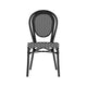 Black & White/Black Frame |#| All-Weather Commercial Paris Chair with Black Metal Frame-Black/White