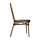 Black & White/Natural Frame |#| All-Weather Commercial Paris Chair with Bamboo Print Metal Frame-Black/White