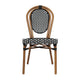 Black & White/Natural Frame |#| All-Weather Commercial Paris Chair with Bamboo Print Metal Frame-Black/White