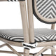 Black & White/Light Natural Frame |#| All-Weather Commercial Paris Chair with Arms and Natural Metal Frame-Black/White