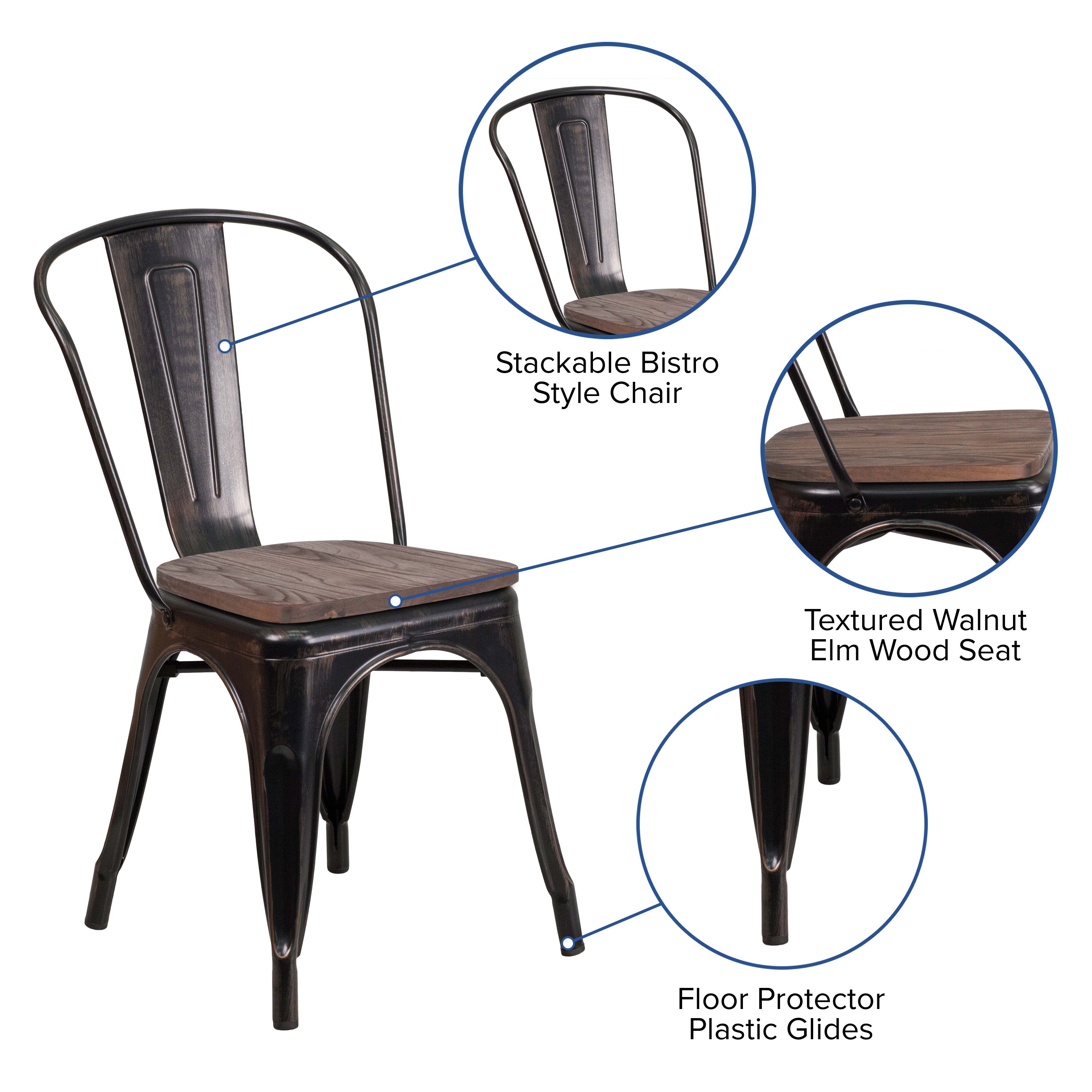 Metal Stack Chair CH 31230 WD Stack Chairs 4 Less