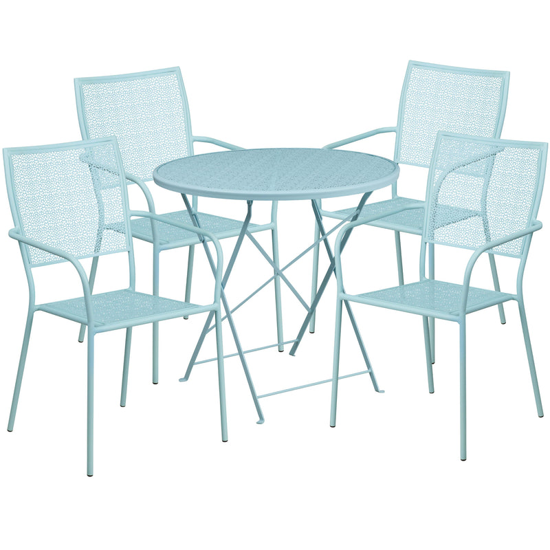 30RD Fold Table Set4 Chairs CO30RDF02CHR4 Stack Chairs 4 Less