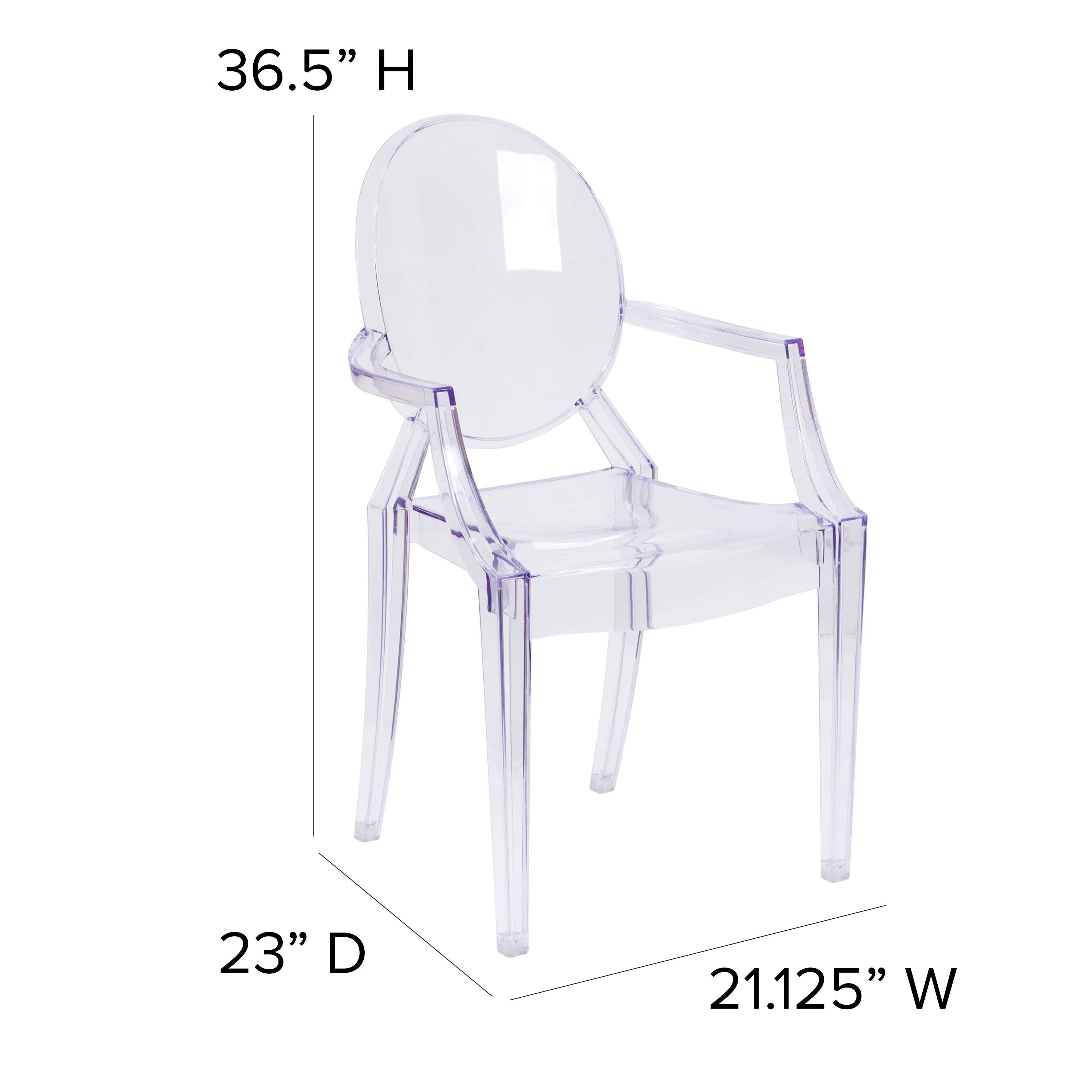 Ghost chair with discount arms