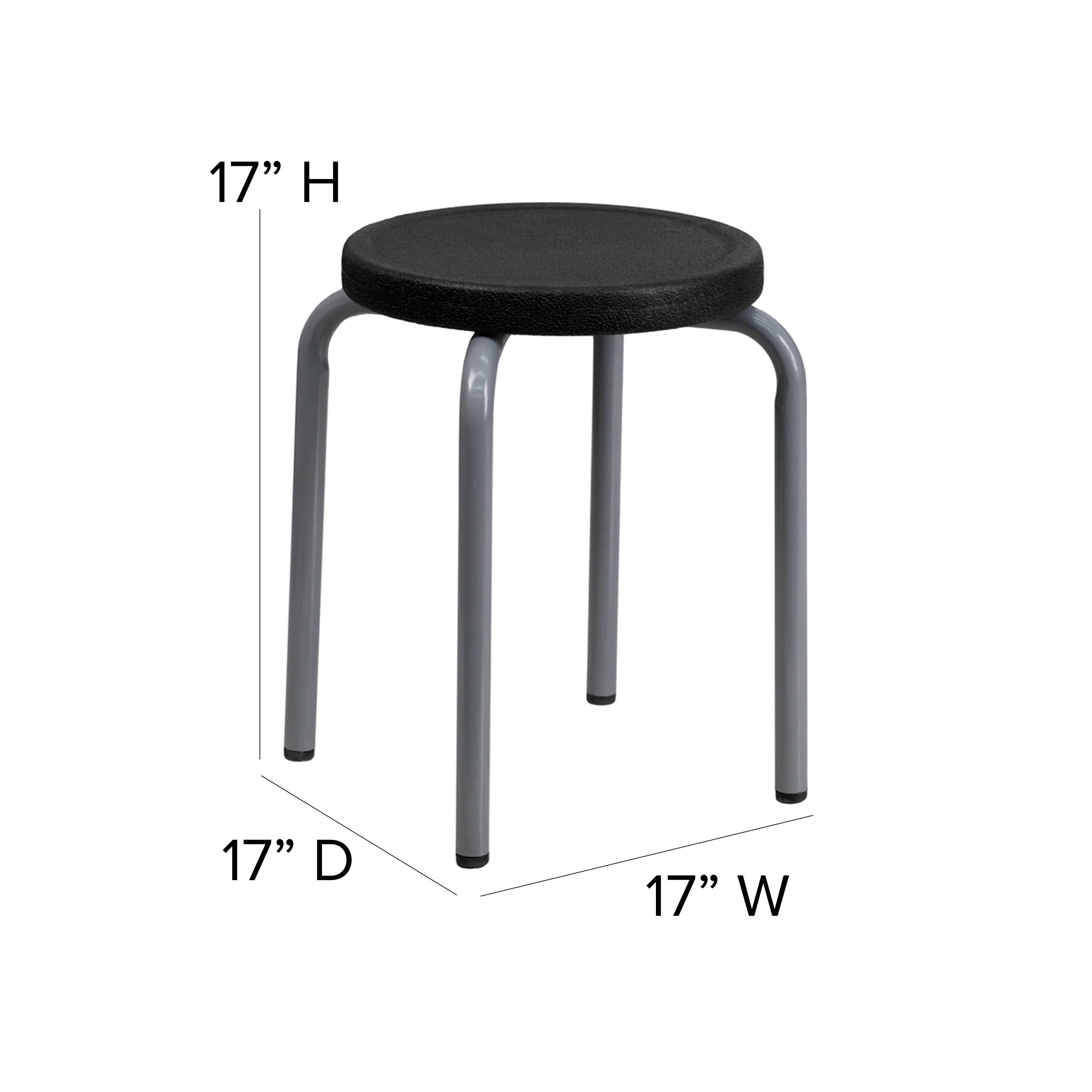 Stackable Stool with Silver Powder Coated Frame